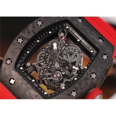 Replica RM055 A21j Automatic Movement Mens Watch Skeleton Dial Rubber Strap E59