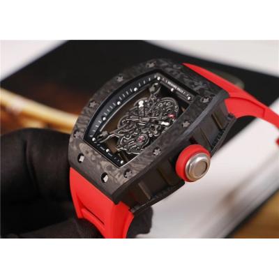 Replica RM055 A21j Automatic Movement Mens Watch Skeleton Dial Rubber Strap E59