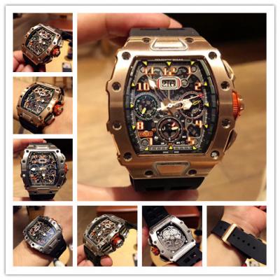 Replica RM11-03RG A21j Automatic Movement Mens Watch Skeleton Dial Rubber Strap E60