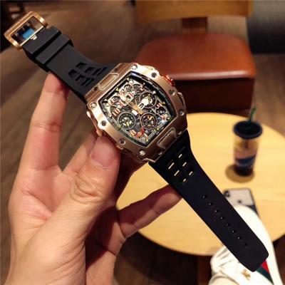 Replica RM11-03RG A21j Automatic Movement Mens Watch Skeleton Dial Rubber Strap E60