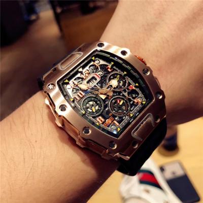 Replica RM11-03RG A21j Automatic Movement Mens Watch Skeleton Dial Rubber Strap E60