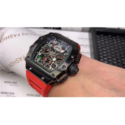 Replica RM11-03 A21j Automatic Movement Mens Watch Skeleton Dial Rubber Strap E61