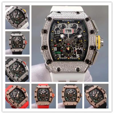 Replica RM11-03 A21j Automatic Movement Mens Watch Skeleton Dial Rubber Strap E62