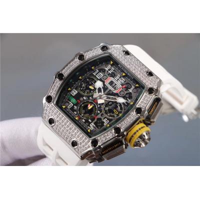 Replica RM11-03 A21j Automatic Movement Mens Watch Skeleton Dial Rubber Strap E62