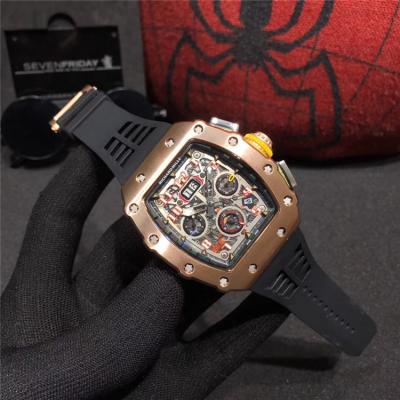 Replica RM11-03RG A21j Automatic Movement Mens Watch Skeleton Dial Rubber Strap A E64