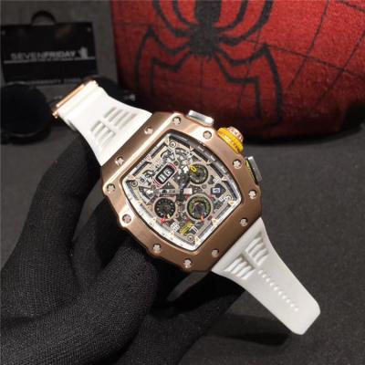 Replica RM11-03RG A21j Automatic Movement Mens Watch Skeleton Dial Rubber Strap A E64