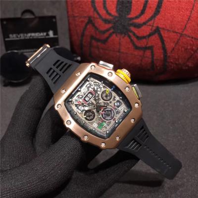 Replica RM11-03RG A21j Automatic Movement Mens Watch Skeleton Dial Rubber Strap A E64