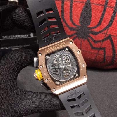 Replica RM11-03RG A21j Automatic Movement Mens Watch Skeleton Dial Rubber Strap A E64