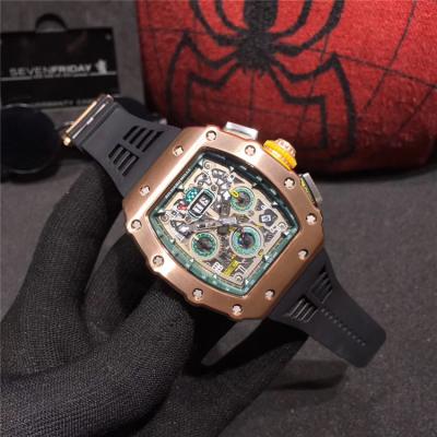 Replica RM11-03RG A21j Automatic Movement Mens Watch Skeleton Dial Rubber Strap A E64