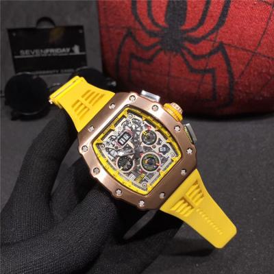 Replica RM11-03RG A21j Automatic Movement Mens Watch Skeleton Dial Rubber Strap A E64