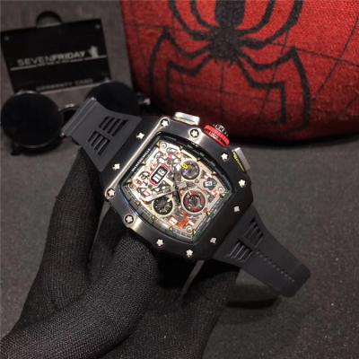 Replica RM11-03RG A21j Automatic Movement Mens Watch Skeleton Dial Rubber Strap B E64