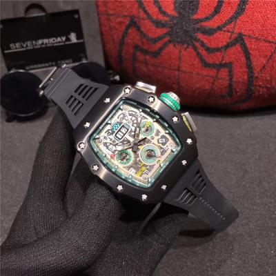 Replica RM11-03RG A21j Automatic Movement Mens Watch Skeleton Dial Rubber Strap B E64