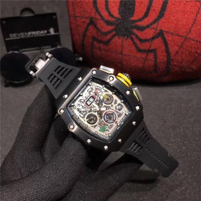 Replica RM11-03RG A21j Automatic Movement Mens Watch Skeleton Dial Rubber Strap B E64