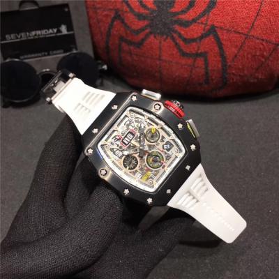 Replica RM11-03RG A21j Automatic Movement Mens Watch Skeleton Dial Rubber Strap B E64