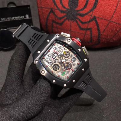 Replica RM11-03RG A21j Automatic Movement Mens Watch Skeleton Dial Rubber Strap B E64