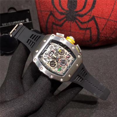 Replica RM11-03RG A21j Automatic Movement Mens Watch Skeleton Dial Rubber Strap C E64