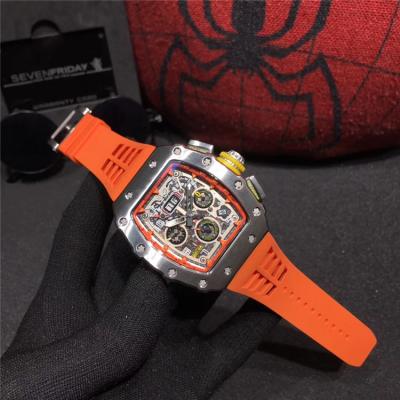 Replica RM11-03RG A21j Automatic Movement Mens Watch Skeleton Dial Rubber Strap C E64