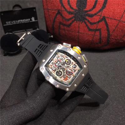 Replica RM11-03RG A21j Automatic Movement Mens Watch Skeleton Dial Rubber Strap C E64