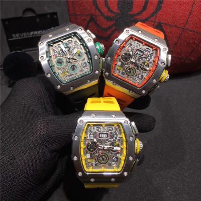 Replica RM11-03RG A21j Automatic Movement Mens Watch Skeleton Dial Rubber Strap C E64