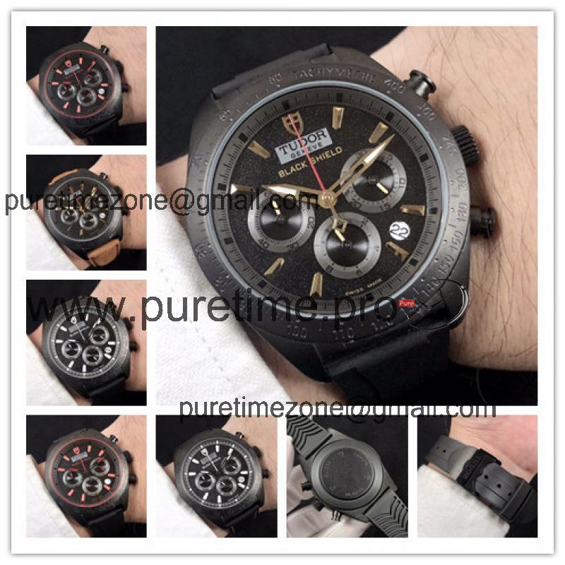 Replica Fastrider Japan VK Quartz Chronograph Movement Mens Watch Black Dial Rubber Strap E11