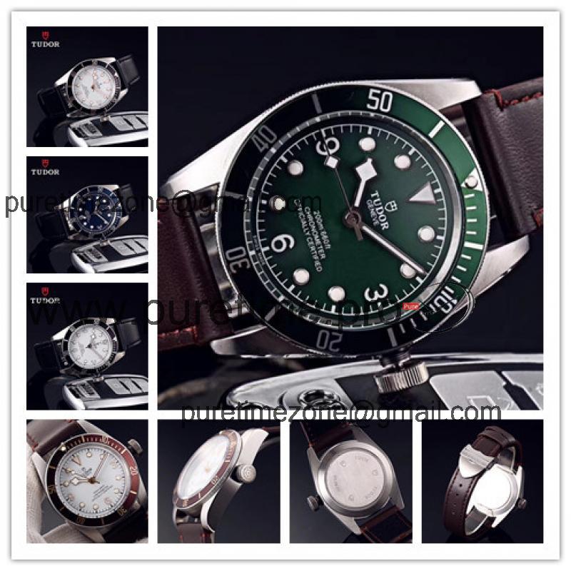 Replica Black Bye A21j Automatic Movement Mens Watch Green Dial Leather Strap C E16