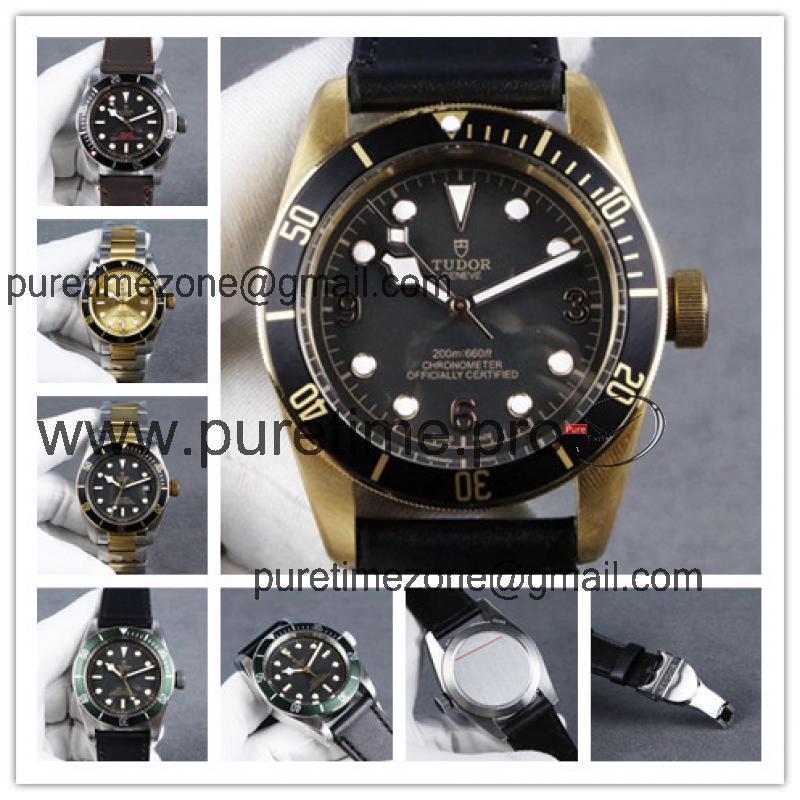 Replica Black Bye A21j Automatic Movement Mens Watch Black Dial Leather Strap E26