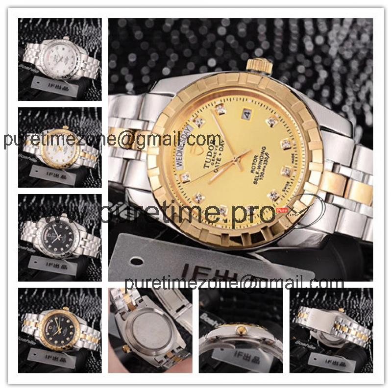 Replica Heritage Advisor A21j Automatic Movement Mens Watch Gold Dial Two Tone Yellow Gold A E29