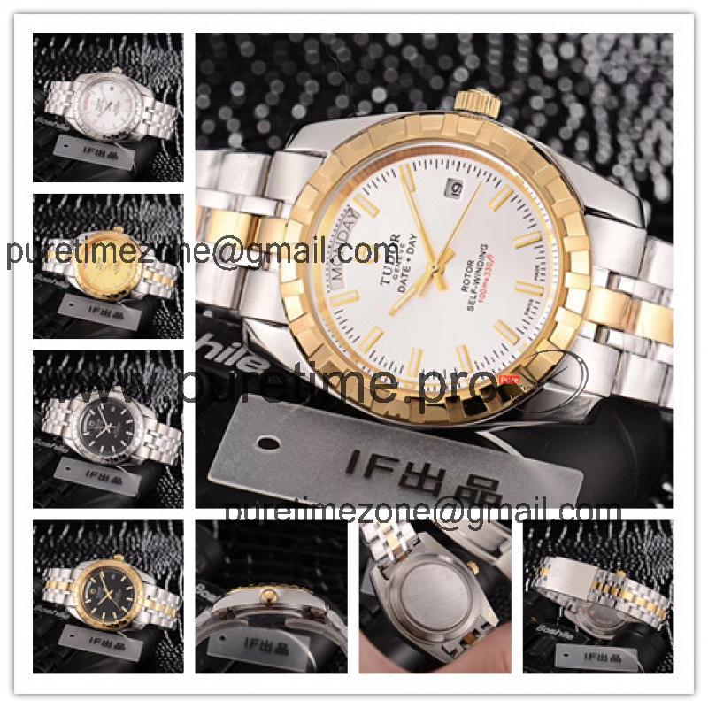 Replica Heritage Advisor A21j Automatic Movement Mens Watch White Dial Two Tone Yellow Gold B E29