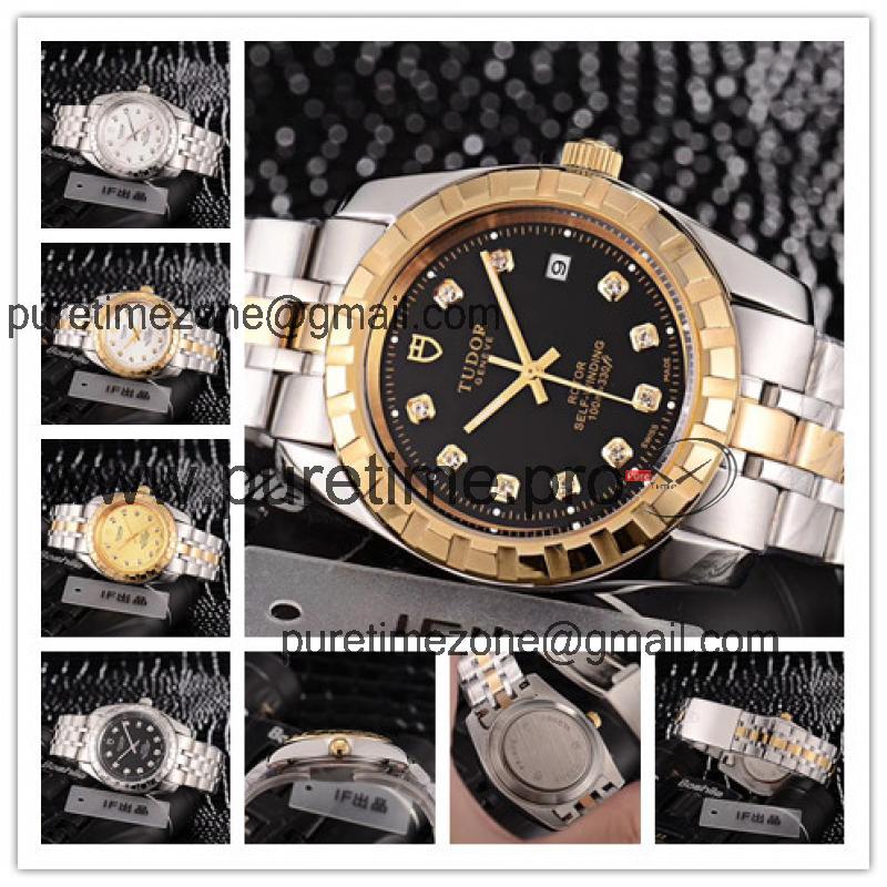 Replica Heritage Advisor A21j Automatic Movement Mens Watch Black Dial Two Tone Yellow Gold D E29