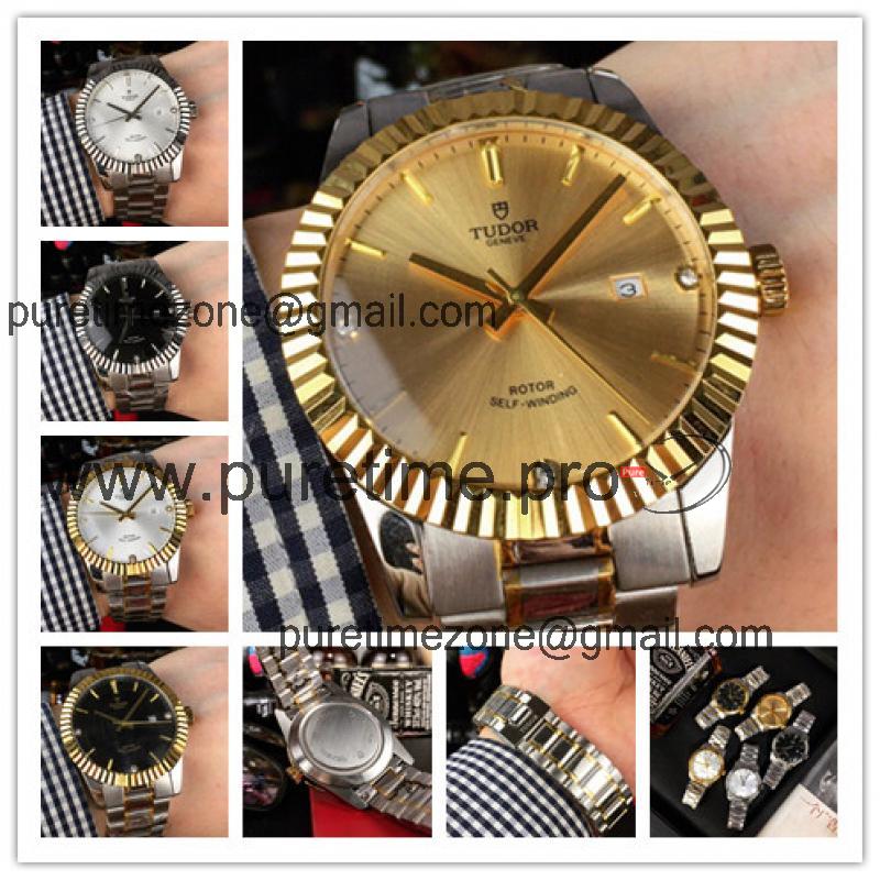 Replica Heritage Advisor A21j Automatic Movement Mens Watch Gold Dial Two Tone Yellow Gold E36