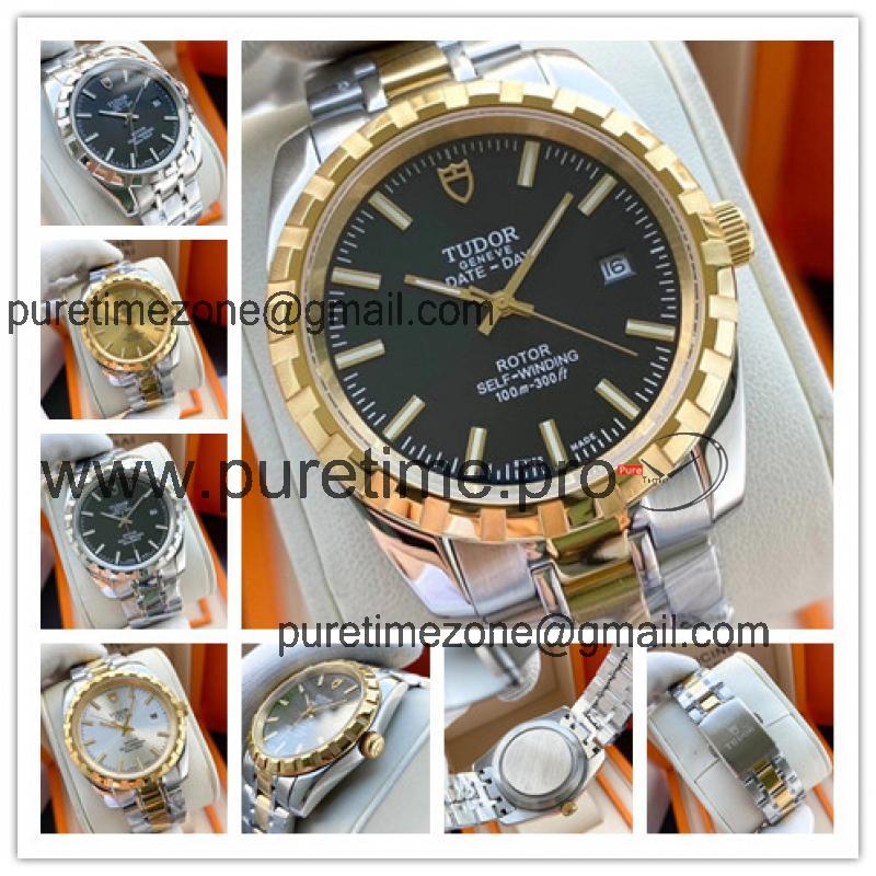 Replica Heritage Advisor Japan Miyota 8215 Automatic Mens Watch Black Dial Two Tone Yellow Gold A E41