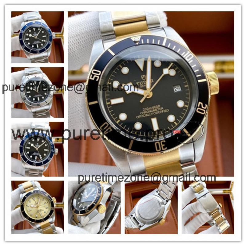 Replica Black Bye A21j Automatic Movement Mens Watch Black Dial Two Tone Yellow Gold E51