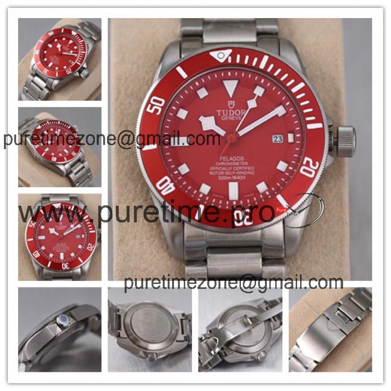 Replica Pelagos Japan Miyota 8215 Automatic Movement Mens Watch Red Dial Stainless Steel G08