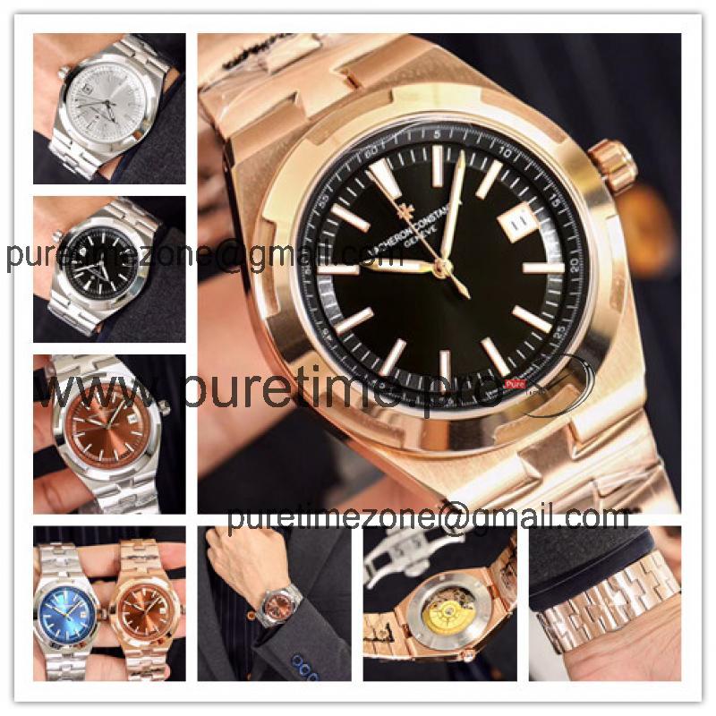 Replica Overseas A2813 Automatic Movement Mens Watch Black Dial Rose Gold A E13