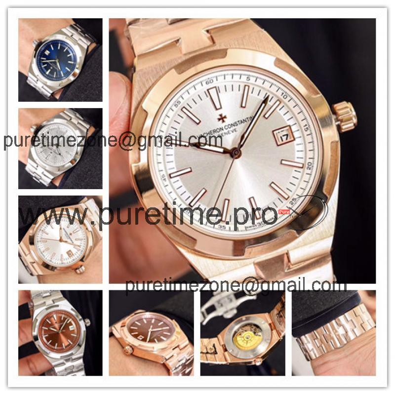 Replica Overseas A2813 Automatic Movement Mens Watch Silver Dial Rose Gold B E13