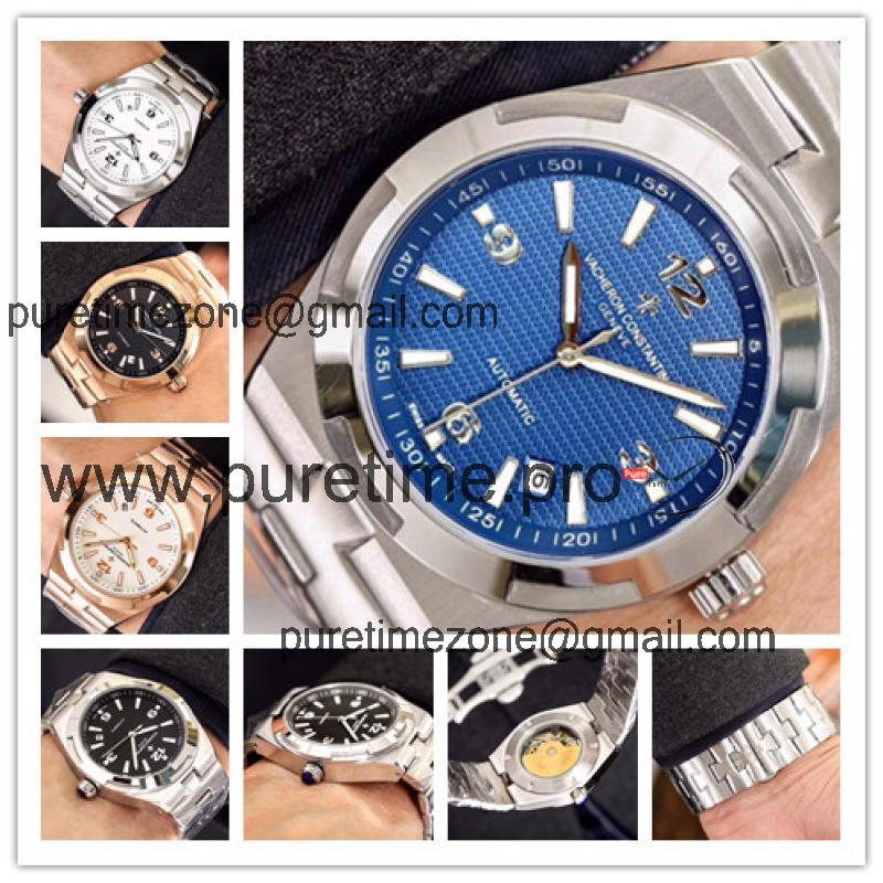 Replica Overseas A2813 Automatic Movement Mens Watch Blue Dial Stainless Steel E14