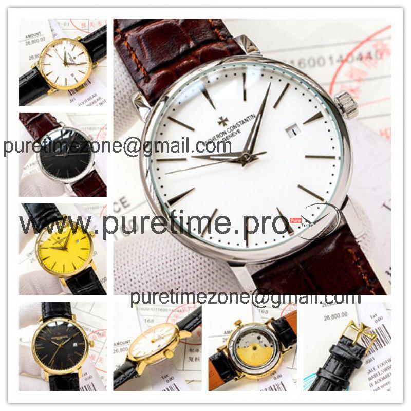 Replica Patrimony A21j Automatic Movement Mens Watch White Dial Leather Strap B E29