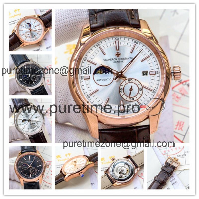 Replica Traditionnelle A21j Automatic Mens Watch Silver Dial Leather Strap E30