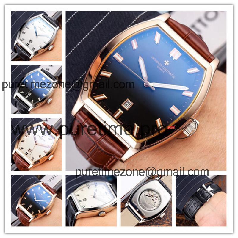 Replica Malte A21j Automatic Movement Mens Watch Black Dial Leather Strap A E34