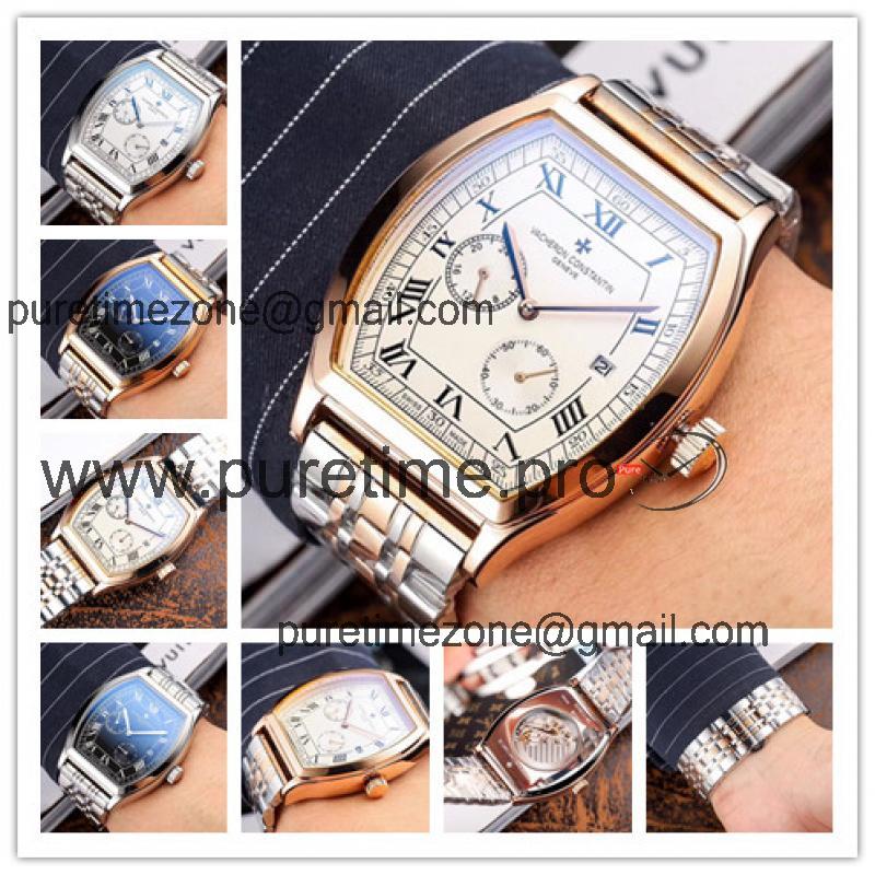 Replica Malte A21j Automatic Movement Mens Watch White Dial Two Tone Rose Gold B E35