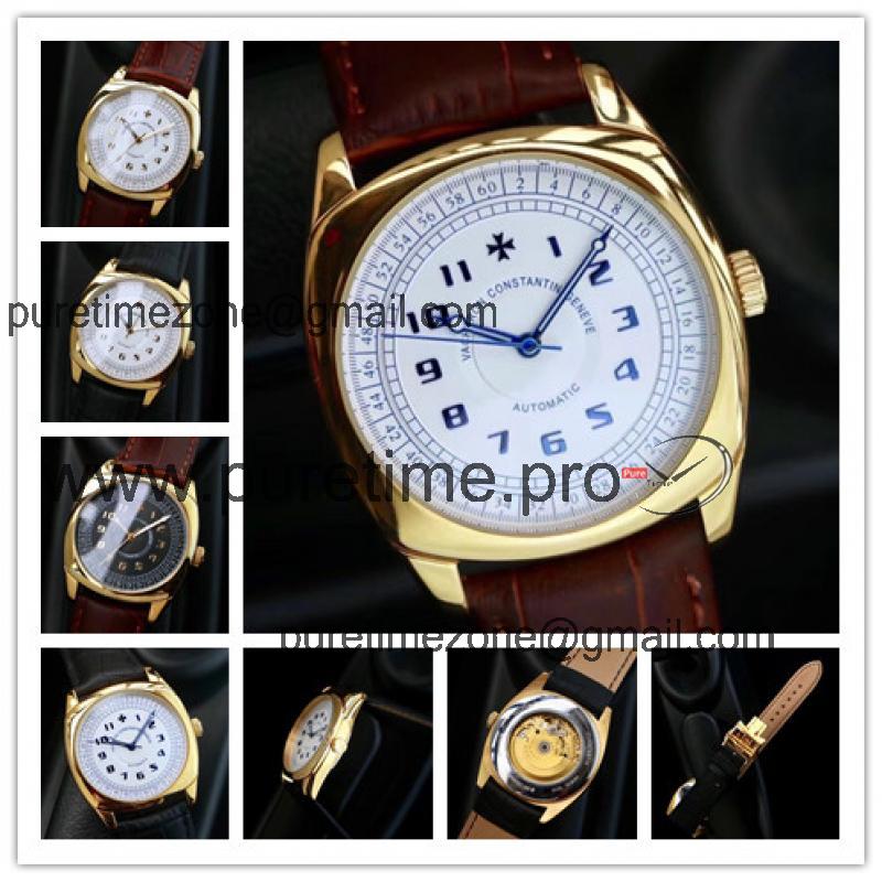 Replica Harmony A2824 Automatic Movement Mens Watch White Dial Leather Strap A E36