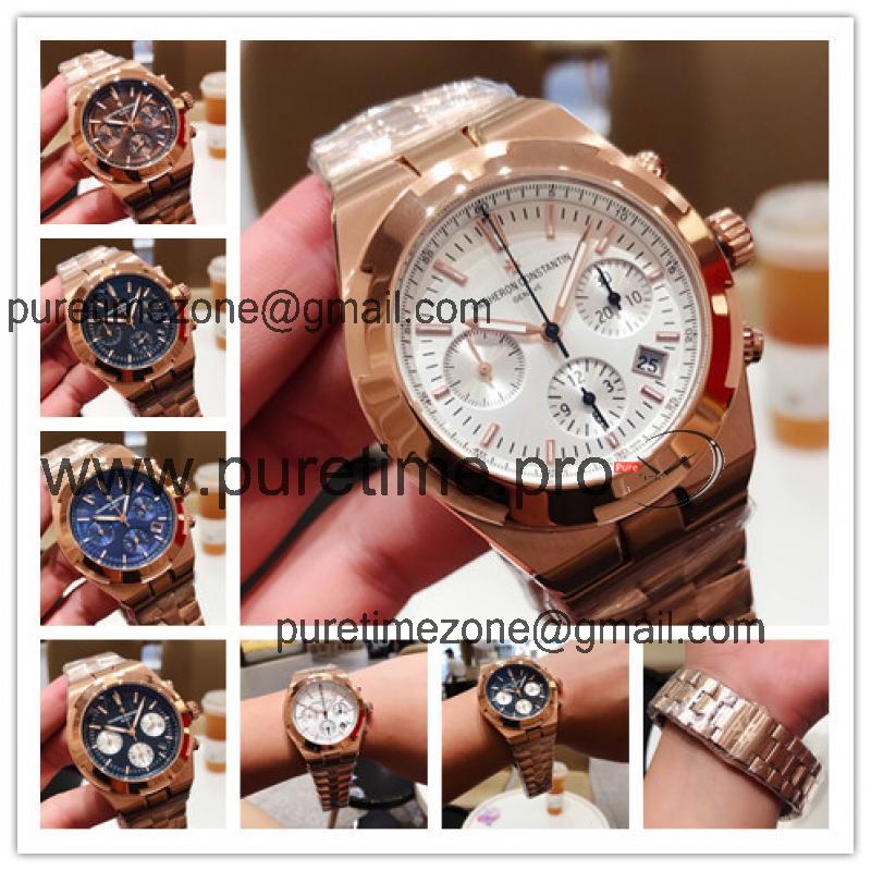 Replica Overseas A21j Automatic Movement Mens Watch White Dial Rose Gold A E41