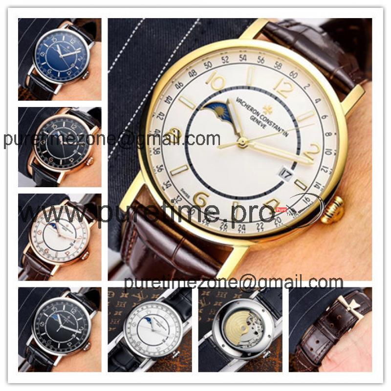 Replica Traditionnelle Japan Miyota 8217 Automatic Movement Mens Watch White Dial Leather Strap E50