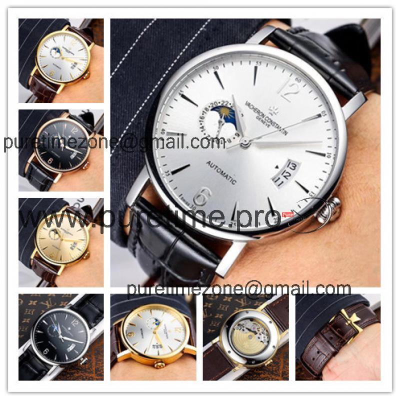 Replica Patrimony Japan Miyota 8217 Automatic Movement Mens Watch Silver Dial Leather Strap E51