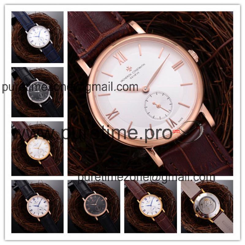 Replica Patrimony A21j Automatic Movement Mens Watch White Dial Leather Strap A E62