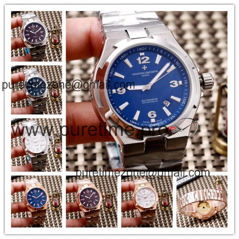 Replica Overseas A21j Automatic Movement Mens Watch Blue Dial Stainless Steel E63