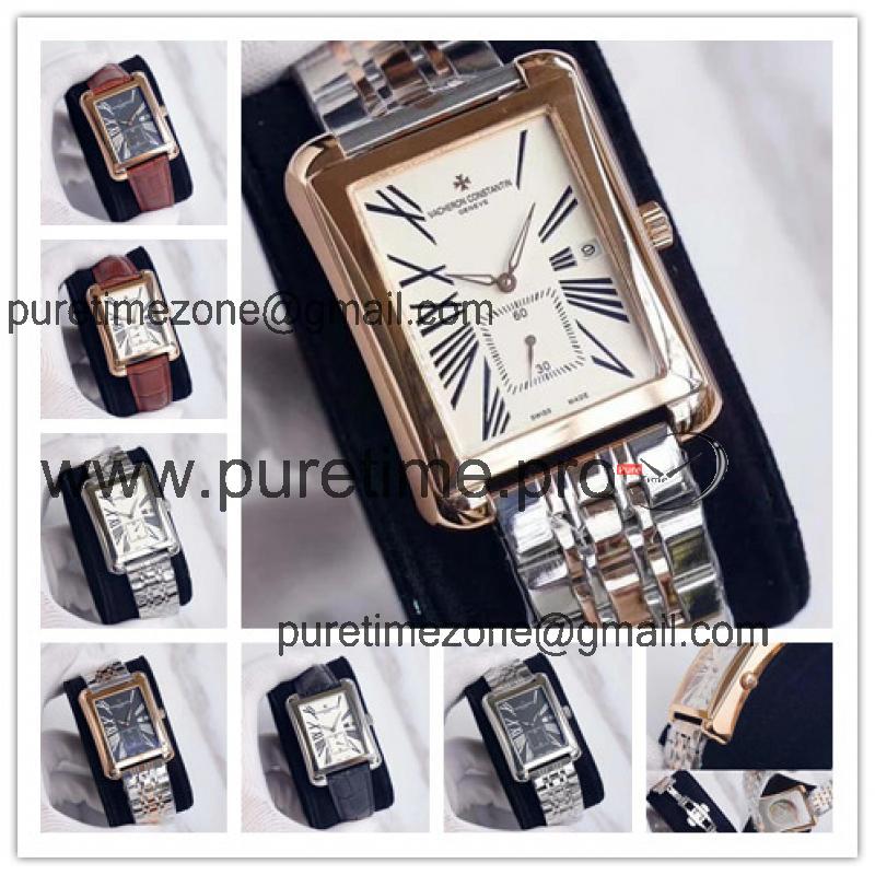 Replica A21j Automatic Movement Mens Watch White Dial Two Tone Rose Gold E66