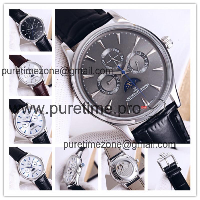 Replica Patrimony A21j Automatic Movement Mens Watch Gray Dial Leather Strap D E84