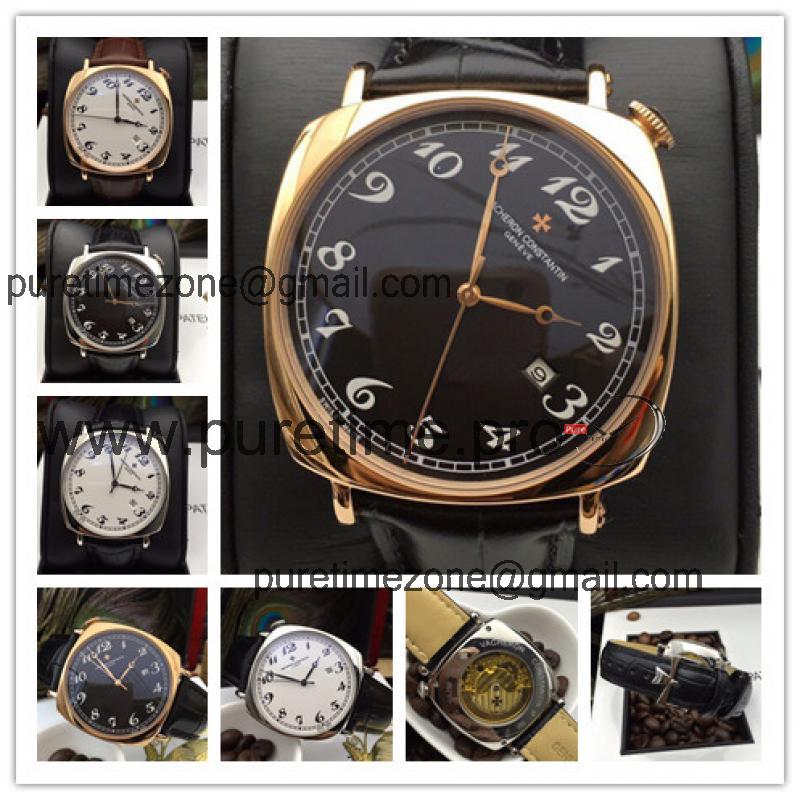 Replica Harmony A2813 Automatic Movement Mens Watch Black Dial Leather Strap E86