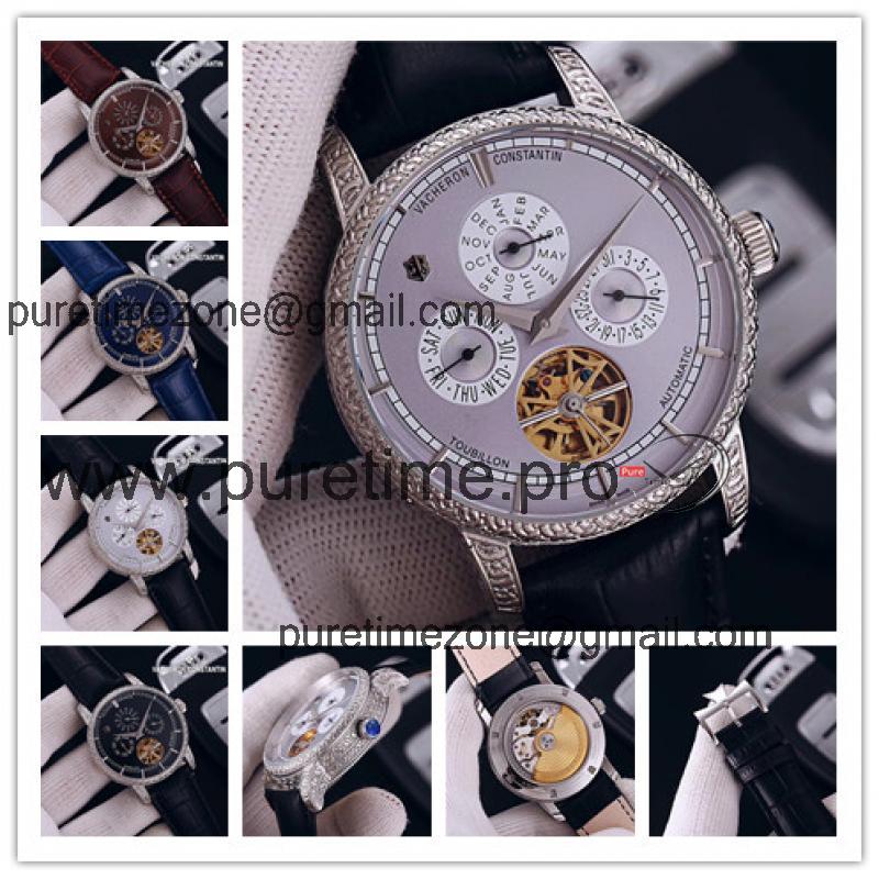 Replica Metiers D'art A21j Automatic Movement Mens Watch White Dial Leather Strap E103